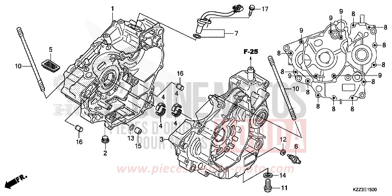 CRANKCASE for CRF250L EXTREME RED (R292) from 2015