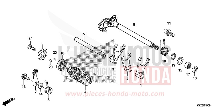 GEARSHIFT DRUM for CRF250L EXTREME RED (R292) from 2015