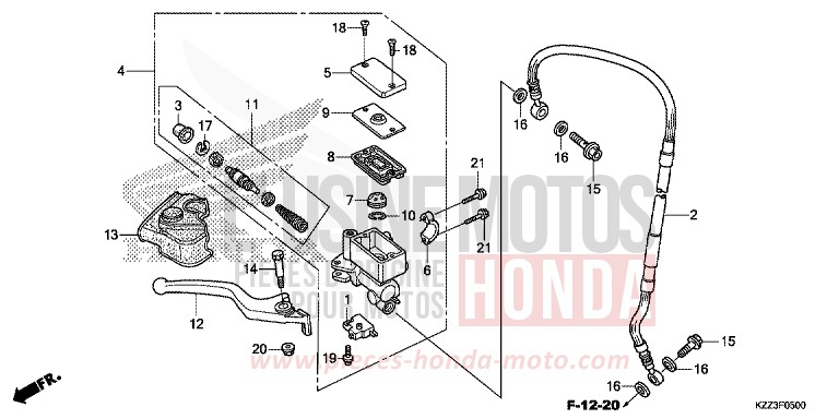 FRONT BRAKE MASTER CYLINDER for CRF250L EXTREME RED (R292) from 2015