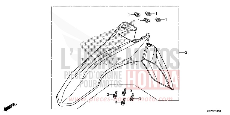 PARAFANGO ANTERIORE per CRF250L EXTREME RED (R292) del 2015