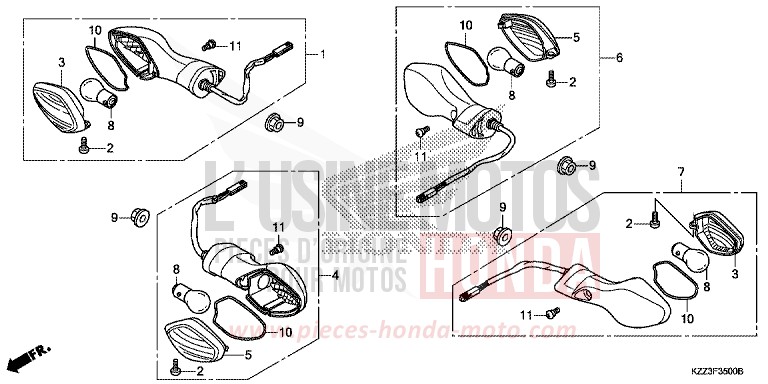 WINKER for CRF250L EXTREME RED (R292) from 2015