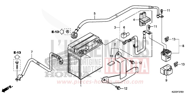 BATTERY for CRF250L EXTREME RED (R292) from 2015