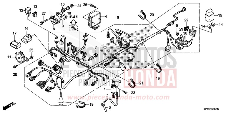 WIRE HARNESS for CRF250L EXTREME RED (R292) from 2015