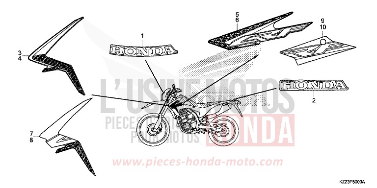 MARCA/STRISCIA (CRF250L) per CRF250L EXTREME RED (R292) del 2015