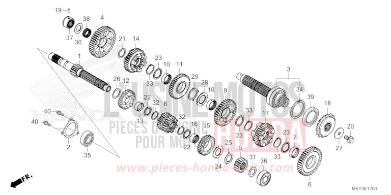 TRANSMISSION for CB650R SWORD SILVER METALLIC (NHA95) from 2022