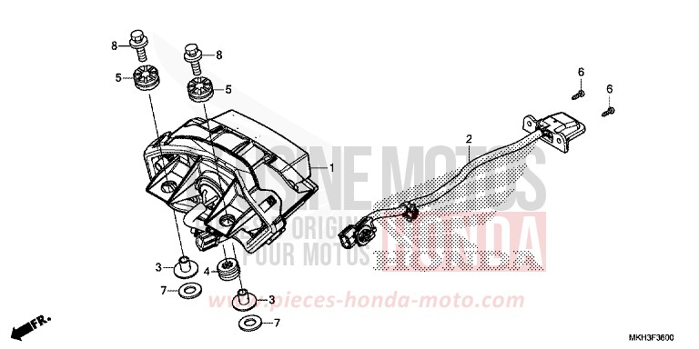 FEU ARRIERE for ADV750 GRAND PRIX RED (R380) from 2020