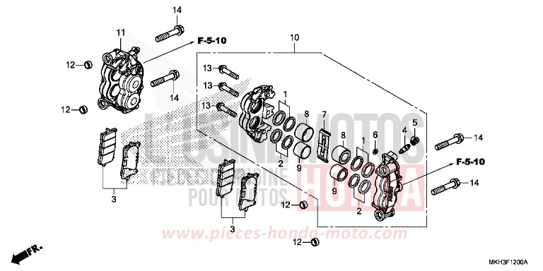 ETRIER DE FREIN AVANT for ADV750 MAT BULLET SILVER (NH389) from 2020