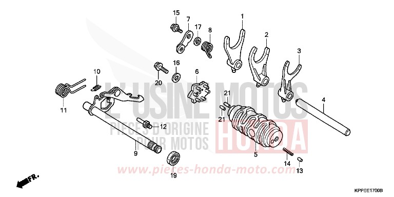 GEAR SHIFT DRUM for CBR125R SAVORY ORANGE (YR241) from 2006