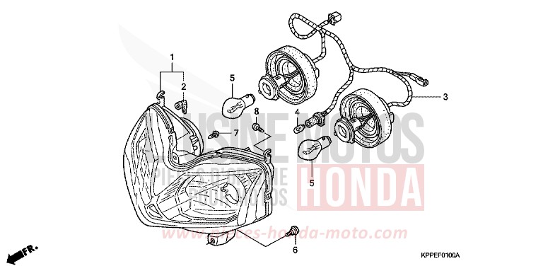 HEADLIGHT (CBR125R/RS/RW5/RW6/RW8) for CBR125R SAVORY ORANGE (YR241) from 2006