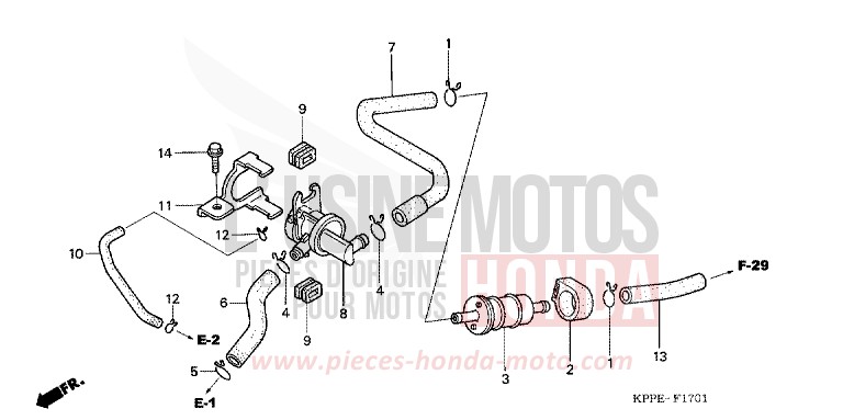 AIR INJECTION CONTROLVALVE for CBR125R SAVORY ORANGE (YR241) from 2006