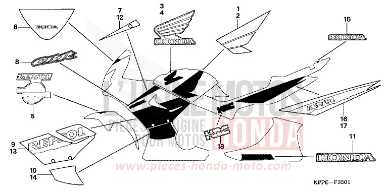 MARK/STRIPE (CBR125RS) for CBR125R SAVORY ORANGE (YR241) from 2006