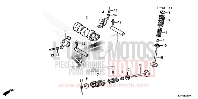 ARBRE A CAMES/SOUPAPE for CBR125R NITRIC ORANGE (YR271) from 2015