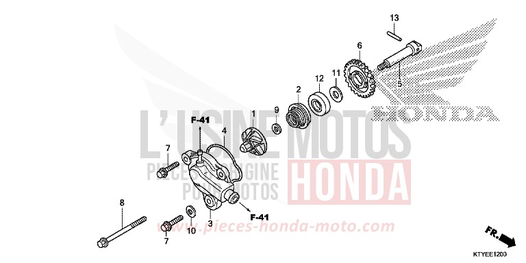 POMPE A EAU for CBR125R NITRIC ORANGE (YR271) from 2015