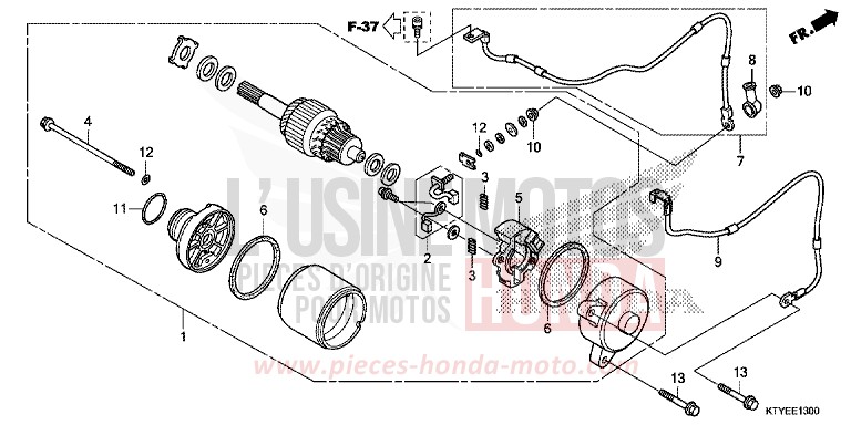 DEMARREUR for CBR125R NITRIC ORANGE (YR271) from 2015