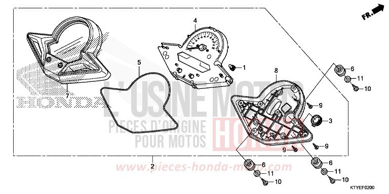 COMPTEUR for CBR125R NITRIC ORANGE (YR271) from 2015