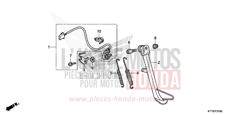 BEQUILLE for CBR125R NITRIC ORANGE (YR271) from 2015