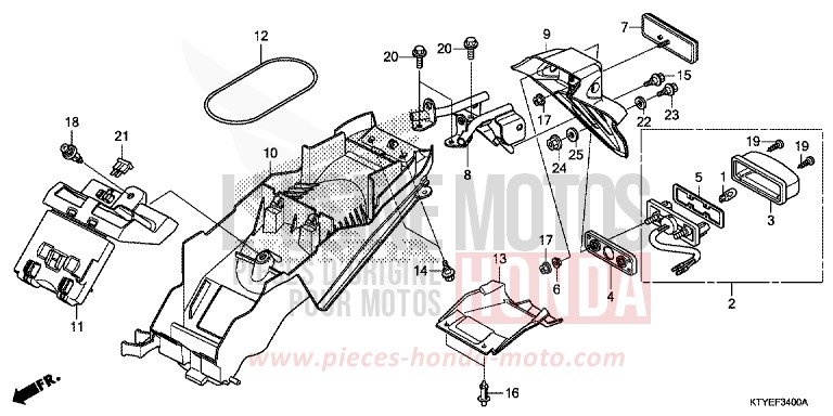 CLIGNOTANT for CBR125R NITRIC ORANGE (YR271) from 2015