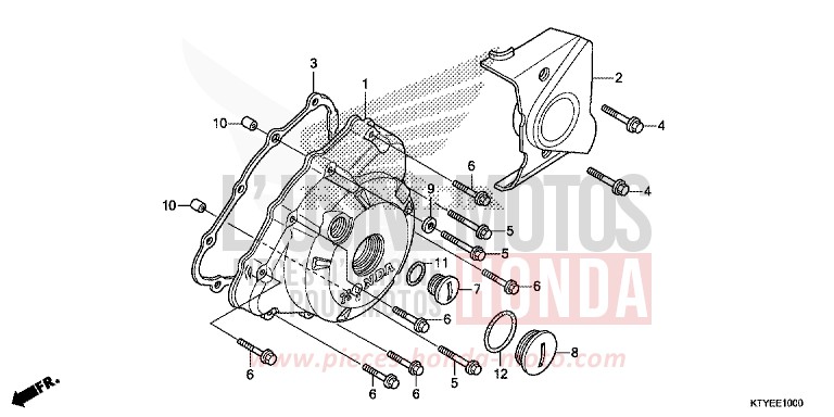 LEFT CRANKCASE COVER for CBR125R ROSS WHITE (NH196) from 2015