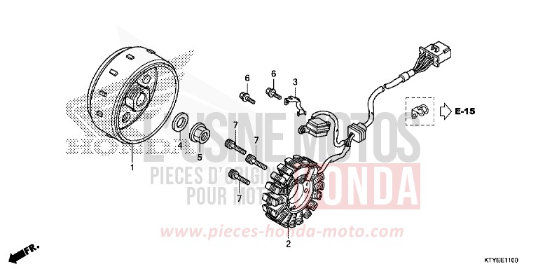 GENERATOR for CBR125R ROSS WHITE (NH196) from 2015