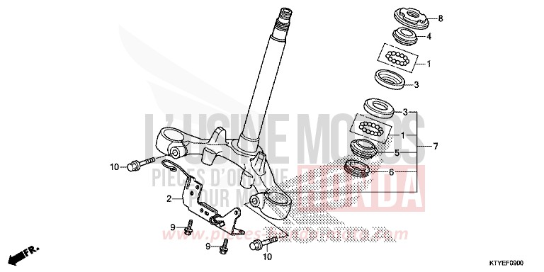STEERING STEM for CBR125R ROSS WHITE (NH196) from 2015