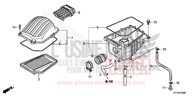 AIR CLEANER for CBR125R ROSS WHITE (NH196) from 2015