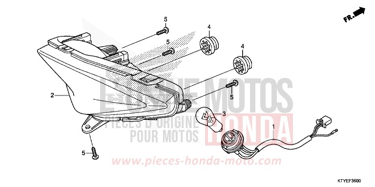 TAILLIGHT for CBR125R ROSS WHITE (NH196) from 2015