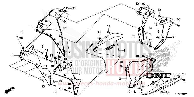 UNDER COWL for CBR125R ROSS WHITE (NH196) from 2015