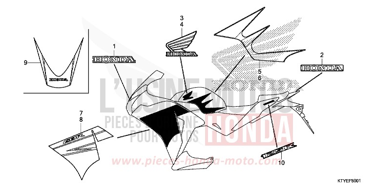 MARK/STRIPE (CBR125RF/RTF/RG) for CBR125R ROSS WHITE (NH196) from 2015