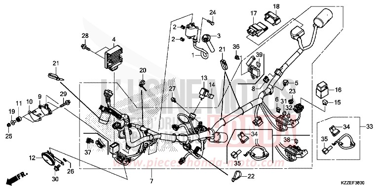 WIRE HARNESS (CRF250L/LA) for CRF250LA EXTREME RED (R292) from 2017