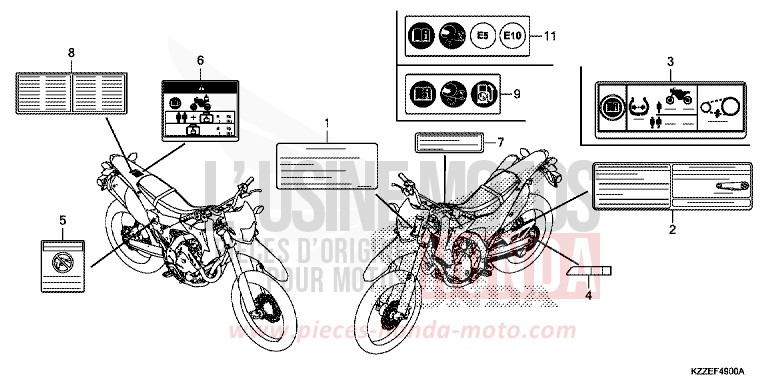 CAUTION LABEL (CRF250L/LA) for CRF250LA EXTREME RED (R292) from 2017
