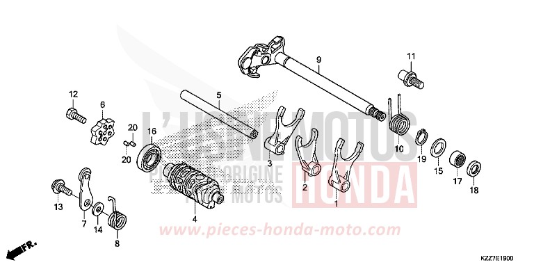 GEARSHIFT DRUM for CRF250LA NOIR (NH1) from 2019