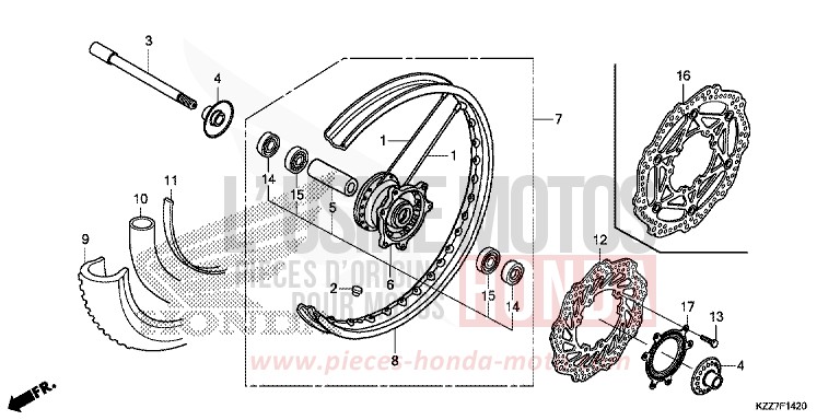 FRONT WHEEL for CRF250LA NOIR (NH1) from 2019