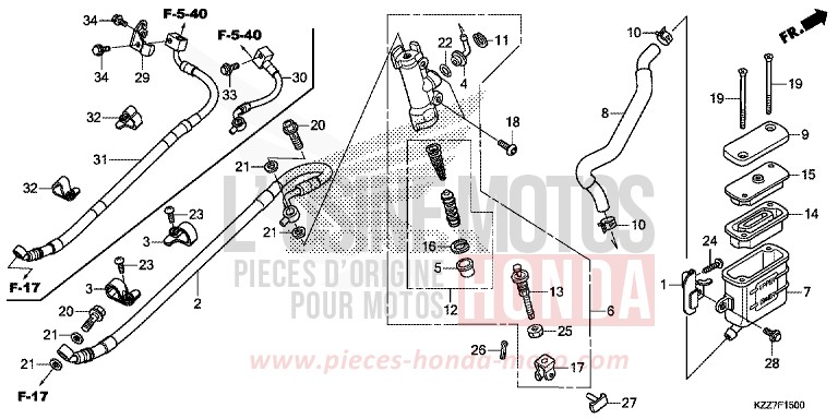 REAR BRAKE MASTER CYLINDER for CRF250LA NOIR (NH1) from 2019