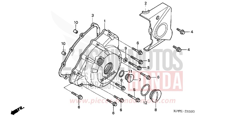 PANNEAU CARTER-MOTEUR G. for CBR125RW ROSS WHITE (NH196H) from 2009
