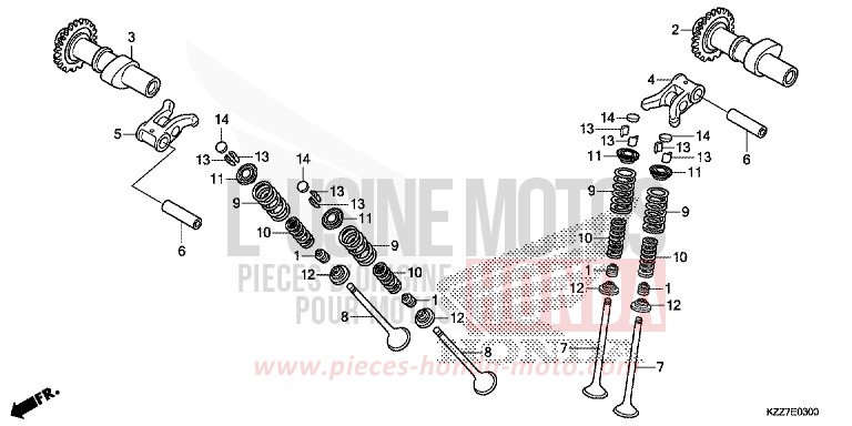 CAMSHAFT/VALVE for CRF250LA EXTREME RED (R292) from 2019