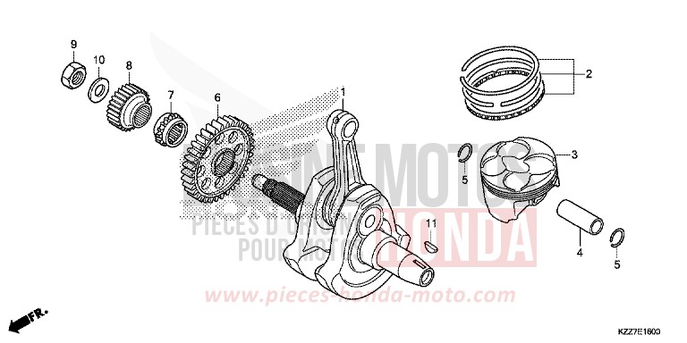 CRANKSHAFT/PISTON for CRF250LA EXTREME RED (R292) from 2019
