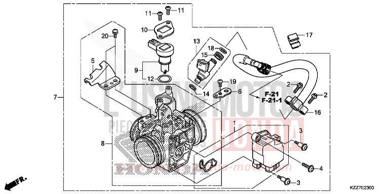 THROTTLE BODY for CRF250LA EXTREME RED (R292) from 2019