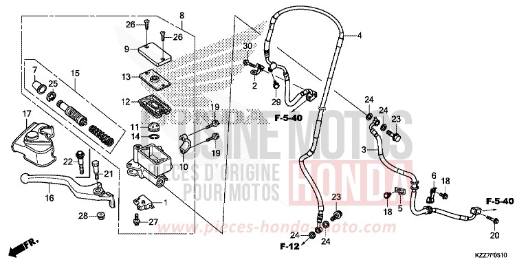 FRONT BRAKE MASTER CYLINDER (CRF250LA/RLA) for CRF250LA EXTREME RED (R292) from 2019