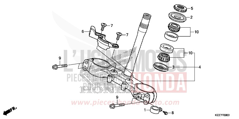 PIANTONE STERZO per CRF250LA EXTREME RED (R292) del 2019