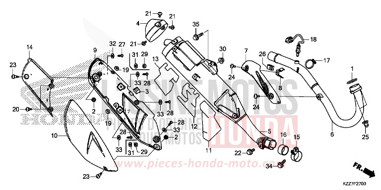 EXHAUST MUFFLER for CRF250LA EXTREME RED (R292) from 2019