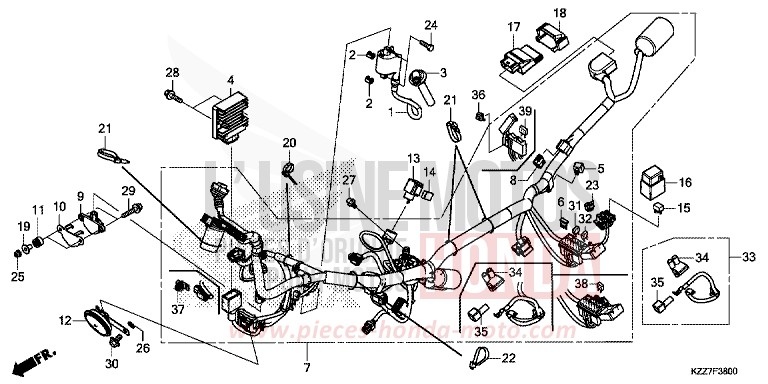 WIRE HARNESS (CRF250L/LA) for CRF250LA EXTREME RED (R292) from 2019