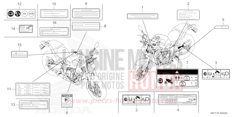 CAUTION LABEL (CB650RA) for CB650R SWORD SILVER METALLIC (NHA95) from 2022