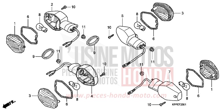 CLIGNOTANT (CBR125RW7/RW9/RWA) for CBR125RW ROSS WHITE (NH196H) from 2010