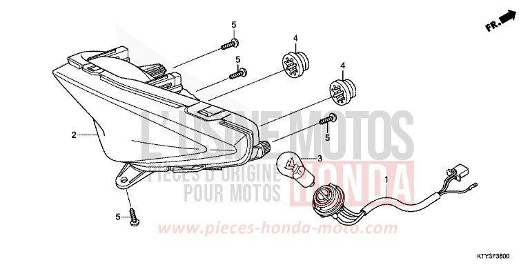 FEU ARRIERE for CBR125RW ASTEROID BLACK METALLIC (NHA35) from 2011