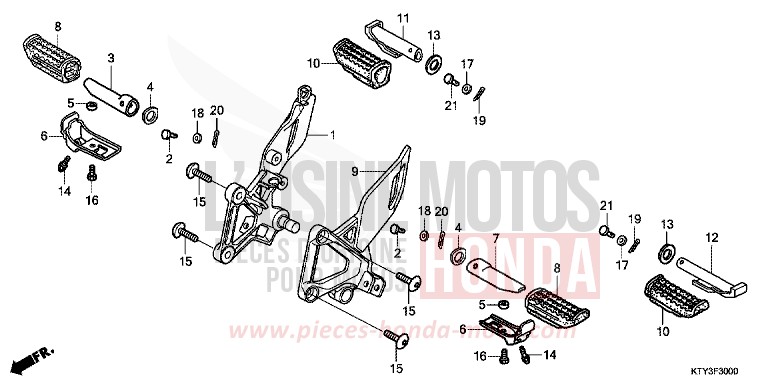 PEDALE per CBR125RW ROSS WHITE (NH196) del 2011