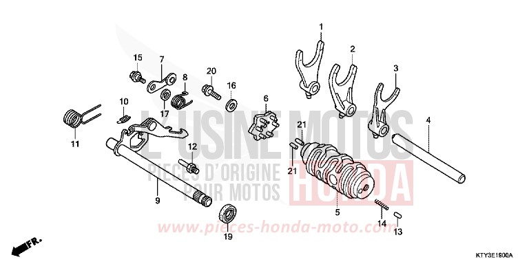 BARILLET DE SELECTION for CBR125RW TERRA SILVER METALLIC (NH262) from 2011