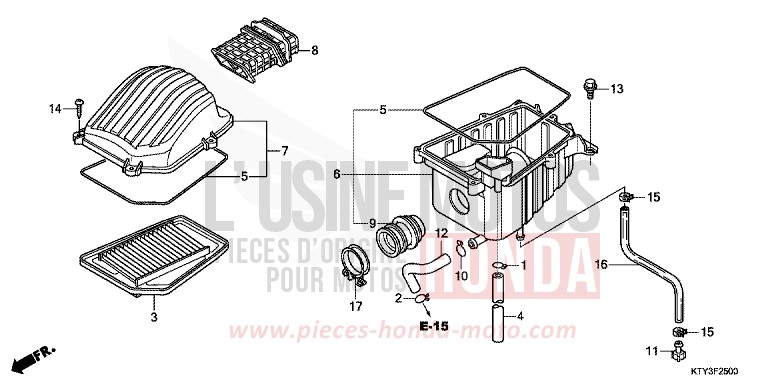 FILTRE A AIR for CBR125RW TERRA SILVER METALLIC (NH262) from 2011