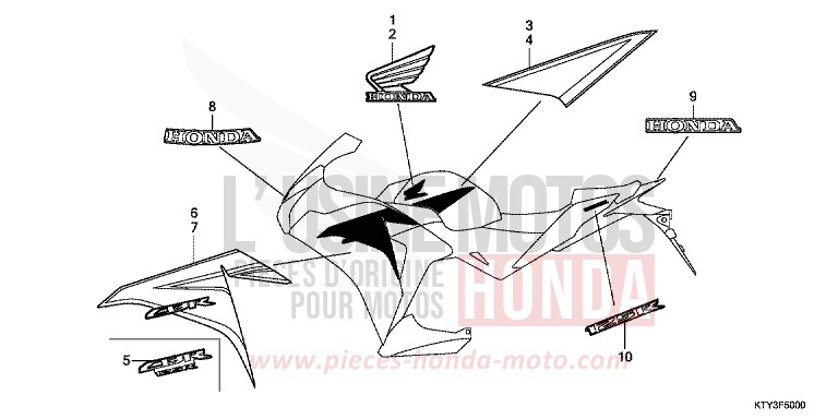 MARQUE/RAYURE (1) for CBR125RW TERRA SILVER METALLIC (NH262) from 2011