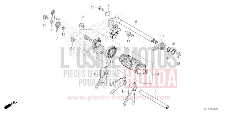GEARSHIFT DRUM (NT1100A) for NT1100 PEARL GLARE WHITE (NHB53) from 2022