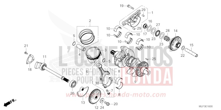 CRANKSHAFT/PISTON for NT1100 GRAPHITE BLACK (NHB01) from 2022